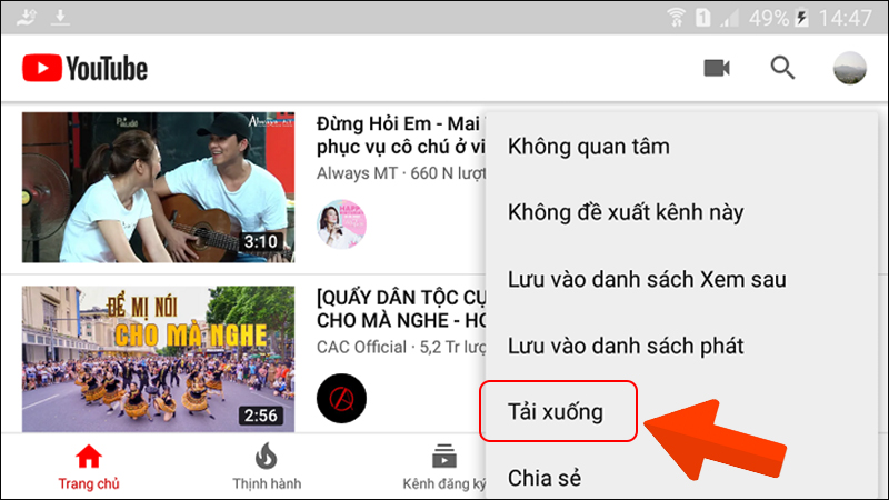 Giao diện YouTube Premium